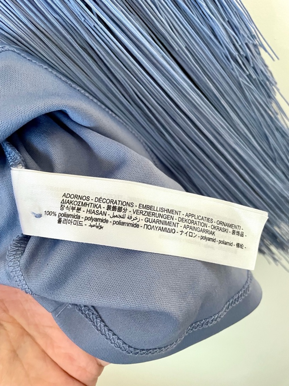 Rare Blogger Fave Zara Periwinkle Blue Fringe Halter Mini Dress Small - Picture 8 of 12